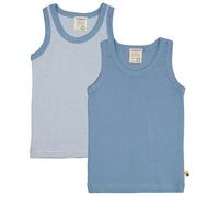 loud + proud Babys & Kinder Doppelpack Unterhemden aus Feinripp, GOTS-zertifiziert Dusk/Blau 110/116