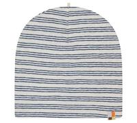 loud + proud Babys & Kinder Mütze Streifen mit Leinen, GOTS-zertifiziert Ultramarine(Blau) 62/68