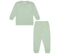 loud + proud Babys & Kinder Schlafanzug, Pyjama Streifen aus Feinripp, GOTS-zertifiziert Pistacchio/Grün 122/128