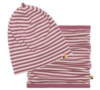 loud + proud Babys & Kinder, Set Mütze + Schlauchschal, GOTS-zertifiziert Grape (Rosa) 98/104