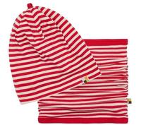 loud + proud Babys & Kinder, Set Mütze + Schlauchschal, GOTS-zertifiziert Tomato (Rot) 74/80