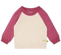 loud + proud Babys & Kinder Sweatshirt mit Raglanärmeln, GOTS-zertifiziert Vanilla/Rouge(Natur/Pink) 74/80