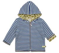 loud + proud Unisex Baby Ringel, Gots Zertifiziert Wendejacke, Ultramarine, 74-80 EU