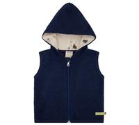 loud + proud Babys & Kinder Wollfleece-Weste mit Kapuze, GOTS-zertifiziert Ultramarine(Blau) 74/80