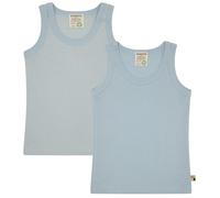 loud + proud Babys & Kinder Doppelpack Unterhemden aus Feinripp, GOTS-zertifiziert Eisblau(Blau) 86/92