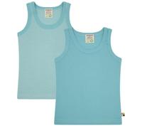 loud + proud Babys & Kinder Doppelpack Unterhemden aus Feinripp, GOTS-zertifiziert Lagoon(Blau) 110/116