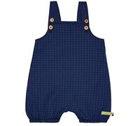 loud + proud Unisex Kinder Kurz, aus feinem Karo, GOTS Zertifiziert Latzhose, Ultramarin, 74/80