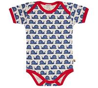 loud + proud Unisex Baby Body Kurzarm Mit Print Schnecke, GOTS Zertifiziert T-Shirt, Ultramarine, 62-68 EU