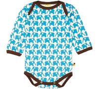 loud + proud Unisex - Baby Body, Tierdruck 202, Gr. 74/80, Türkis (Aqua)