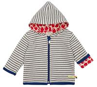 loud + proud Unisex Baby Ringel, Gots Zertifiziert Wendejacke, Grau, 62-68 EU