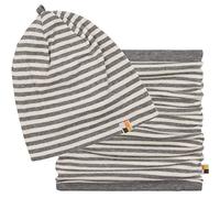 loud + proud Unisex Baby Set Schlauchschal, GOTS Zertifiziert Beanie-Mütze, Grau, 42-44 EU