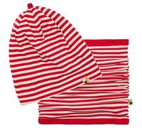 loud + proud Unisex Baby Set Schlauchschal, GOTS Zertifiziert Beanie-Mütze, Tomato, 39-41 EU