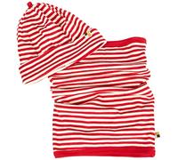 loud + proud Unisex Baby Set Schlauchschal, GOTS Zertifiziert Beanie-Mütze, Tomato, 45-48 EU