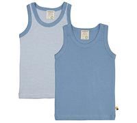 loud + proud Babys & Kinder Doppelpack Unterhemden aus Feinripp, GOTS-zertifiziert Dusk/Blau 122/128