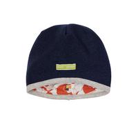 loud + proud Wende-Wollwalk-Mütze in Dunkelblau - Größe 74/80 | Baby Muetzen