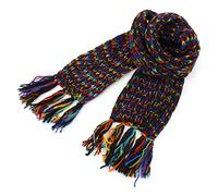 LOUDelephant Handgestrickt Wollschal - SD Schwarz Regenbogen