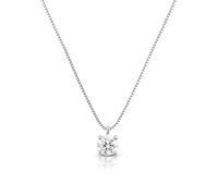 Louis Ciocchetti dal 1887 Halskette aus 925 Silber mit 5A-Zirkonia als Solitär (Punto Luce), verstellbar, elegant und raffiniert, Made in Italy (Silber, 50cm)