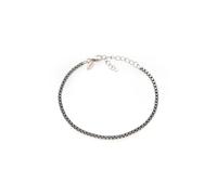 Louis Ciocchetti dal 1887 Tennis-Armband Schwarz Silber 925 mit Zirkonia 5A, eleganter Schmuck für Damen - raffinierte Geschenkidee mit luxuriöser Verpackung - Qualität Made in Italy, 3 mm, Silber,