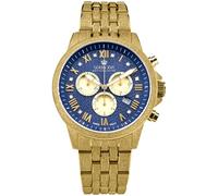 LOUIS XVI Aramis Frosted 2.0 3602 - Ø 43 mm - Herren Uhr - Wasserdicht - Armband Gold - Zifferblatt Glacier Bleu mit Diamanten - Schweizer Quarzwerk