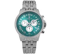 LOUIS XVI Aramis Frosted 2.0 3625 - Ø 43 mm - Herren Uhr - Wasserdicht - Armband Silber - Zifferblatt Aurora Green mit Diamanten - Schweizer Quarzwerk