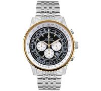 LOUIS XVI Artagnan 3440 - Ø 47.5 mm - Herren Uhr - Chronograph - Wasserdicht - Uhr mit Saphirglas - Bicolor - Armband Silber - Zifferblatt Schwarz