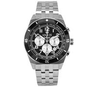LOUIS XVI Destrier 3220 - Ø 43 mm - Herren Uhr - Chronograph - Wasserdicht - Armband Silber - Zifferblatt Schwarz