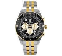 LOUIS XVI Destrier 3240 - Ø 43 mm - Herren Uhr - Chronograph - Wasserdicht - Armband Bicolor Silber Gold - Zifferblatt Schwarz