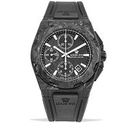 LOUIS XVI Herren-Armbanduhr La Vauguyon Forged Carbon Kautschukband Schwarz Super-LumiNova Chronograph Analog Automatik Edelstahl 1200