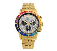 LOUIS XVI Majesté Iced Out 1120 - Ø 43 mm - Herren Uhr - Wasserdicht - Mit Saphirglas - Armband Gold - Zifferblatt CZ-Diamanten - Schweizer Quarzwerk