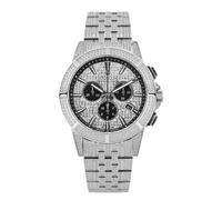 LOUIS XVI Majesté Iced Out 1122 - Ø 43 mm - Herren Uhr - Wasserdicht - Saphirglas - Armband Silber Iced - Zifferblatt CZ-Diamanten - CH Quarzwerk