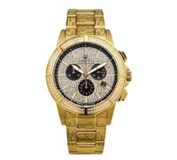 LOUIS XVI Majesté Iced Out 1126 - Ø 43 mm - Herren Uhr - Wasserdicht - Mit Saphirglas - Armband Gold - Zifferblatt CZ-Diamanten - Schweizer Quarzwerk