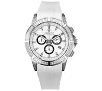 LOUIS XVI Majesté Iced Out 1137 - Ø 43 mm - Herren Uhr Silber - Wasserdicht - Mit Saphirglas - Armband Weiss - Zifferblatt Weiss - Schweizer Quarzwerk