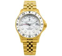 LOUIS XVI Mirabeau GMT 1431 - Ø 41 mm - Herren Uhr - Wasserdicht - Uhr mit Saphirglas - Armband Gold - Zifferblatt Weiss - Automatikuhr