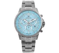 LOUIS XVI Palais Royale 2.0 1823 - Ø 43 mm - Herren Uhr - Wasserdicht - Armband Silber - Zifferblatt Baby Blau mit Diamanten - Schweizer Quarzwerk