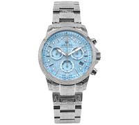 LOUIS XVI Palais Royale Femme 6023 - Ø 38 mm - Damen Uhr - Wasserdicht - Armband Silber - Zifferblatt Baby Blue mit Diamanten - Schweizer Quarzwerk