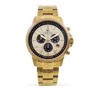 LOUIS XVI Palais Royale Iced 1087 - Ø 43 mm - Herren Uhr - Wasserdicht - Mit Saphirglas - Armband Gold - Zifferblatt CZ-Diamanten - CH Quarzwerk