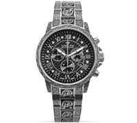 LOUIS XVI Palais Royale Inked 1722 - Ø 43 mm - Herren Uhr - Wasserdicht - Mit Saphirglas - Armband Silber - Zifferblatt Römisch Schwarz mit Diamanten - Schweizer Quarzwerk