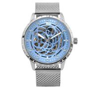 LOUIS XVI Paris 2.0 Automatik 2020 - Ø 45 mm - Herren Uhr - Wasserdicht - Skelettuhr - Armband Silber - Zifferblatt Blau - Automatikuhr