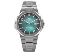 LOUIS XVI Renaissance 1621 - Ø 40 mm - Herren Uhr - Wasserdicht - Uhr mit Saphirglas - Armband Silber - Zifferblatt Türkis - Schweizer Quarzwerk