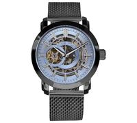 LOUIS XVI Versailles 2.0 Automatik 1931 - Ø 43.5 mm - Herren Uhr - Wasserdicht - Skelettuhr - Armband Schwarz - Zifferblatt Blau - Automatikuhr