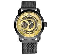LOUIS XVI Versailles 2.0 Automatik 1932 - Ø 43.5 mm - Herren Uhr - Wasserdicht - Skelettuhr - Armband Schwarz - Zifferblatt Gold - Automatikuhr