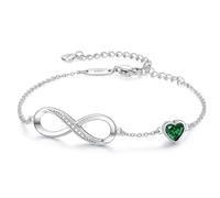 LOUISA SECRET Infinity Armband für Damen Silber 925 Schmuck Damen Armreif Verstellbar Armkette Geburtstags Muttertag Weihnachten ValentinstagGeschenk für Frauen Freundin Mama