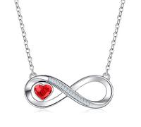 LOUISA SECRET Kette Damen Infinity Herz Halskette 925 Sterling Silberr or Messing mit Rose Gold, Kristall Ketten Anhänger mit Zirkonia, Geburtstag Valentinstag Weihnachten Muttertag Schmuck Geschenke
