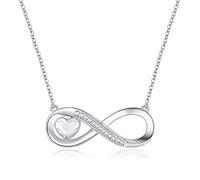 LOUISA SECRET Kette Damen Infinity Herz Halskette 925 Sterling Silberr or Messing mit Rose Gold, Kristall Ketten Anhänger mit Zirkonia, Geburtstag Valentinstag Weihnachten Muttertag Schmuck Geschenke