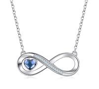 LOUISA SECRET Kette Damen Infinity Herz Halskette 925 Sterling Silberr or Messing mit Rose Gold, Kristall Ketten Anhänger mit Zirkonia, Geburtstag Valentinstag Weihnachten Muttertag Schmuck Geschenke