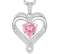 LOUISA SECRET Kette Damen Unendlichkeit Halskette Geburtsstein Infinity Halskette für Damen Valentinstag Weihnachten Muttertag Geburtstags Schmuck Geschenk für Frauen Mama Frau Freundin