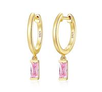LOUISA SECRET Ohrringe Silber 925 Gold Ohrstecker für Damen Herren Mädchen, Ohrhänger mit Anhänger Zirkonia Ohrstecker Schmuck für Valentinstag muttertagGe Weihnachten burtstags Hochzeits Jubiläum