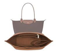LOUKAYCCI Filz-Organizer-Handtascheneinsatz für Longchamp Le Pliage L, Größe L, Braun