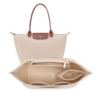 LOUKAYCCI Filz-Organizer-Handtascheneinsatz für Longchamp Le Pliage S, Größe S, Beige