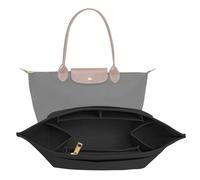 LOUKAYCCI Geldbörse Organizer-Einsatz für Longchamp Le Pliage L Handtasche Einsatz Filz Long Champ Tote Bag Organizer-Einsatz mit Becher (Black, L)